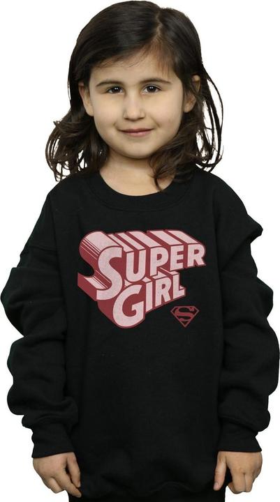 Actual product image Girls Supergirl Retro Logo Sweatshirt (140, 146)