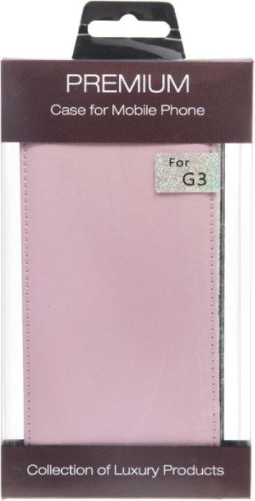 Produktbild OEM Slim Leather Flip Case LG G3 D855 - Pink (LG G3)