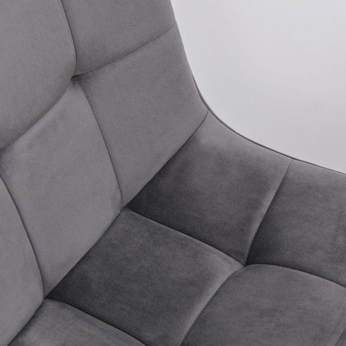 Actual product image Swisshandel24 2er-Set Esszimmerstuhl Polsterstuhl Küchenstuhl Esstisch Schaumstoff Metall Grau+Schwarz 45 x 63 x 9