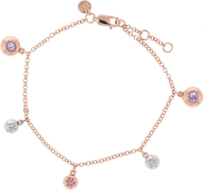 Produktbild Xen Armband Multicolor ca. 0,65 ct. 17-19 cm rosèvergoldet (19 cm, 925 Sterling Silber)
