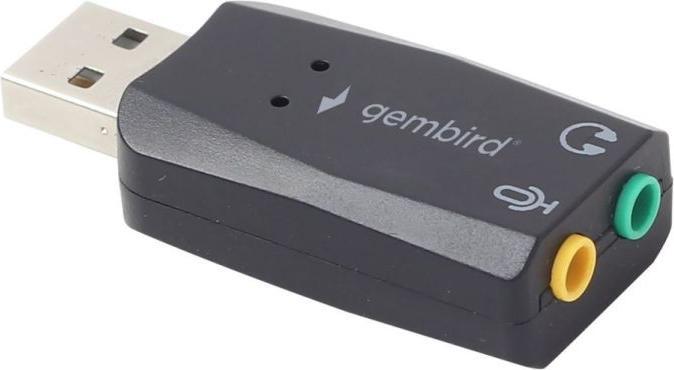 Actual product image Gembird SC-USB2.0-01 - USB 2.0 - 2 x 3.5mm - Black (USB 2.0)