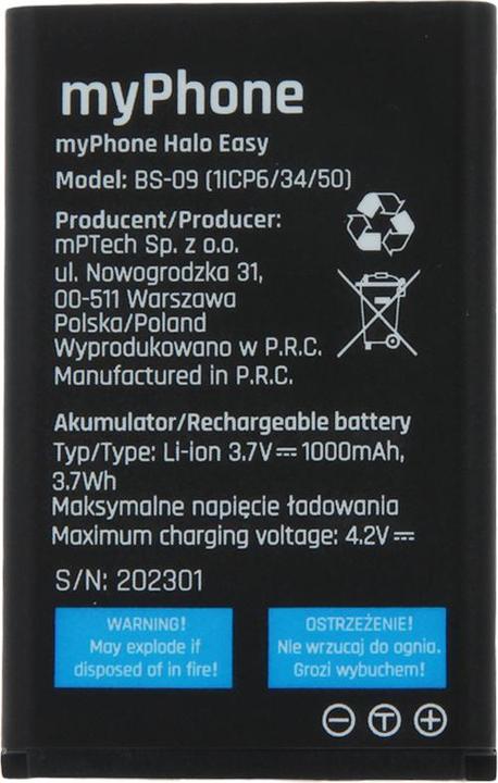 Produktbild Myphone Akku für Halo Easy 1000mAh