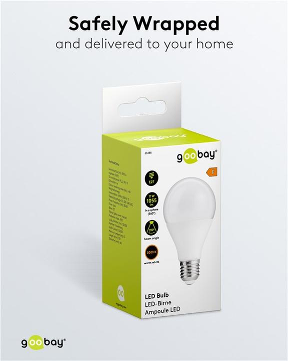 Actual product image Goobay LED bulb, 11 W (E27, 11 W, 1055 lm, 1 x, F)