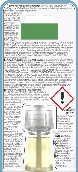 Actual product image Air Wick Fragrance plug refill Mediterranean breeze 19ml