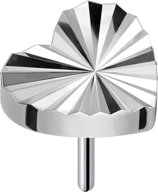 Produktbild Star Piercing Threadless Diamantschliff Scheibe Herz silber (Titan G23, ohne Messing)
