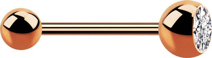 Actual product image Star Piercing Micro barbell rose gold with ball and ball crystal silver (Surgical steel 316L, without brass)