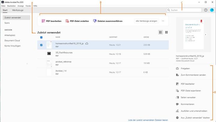 Produktbild Adobe Acrobat Pro 2020 (1 User, unbegrenzt)