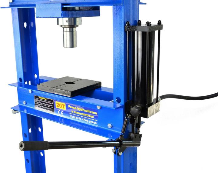 Actual product image GEKO Hydraulic workshop press with pressure gauge and foot pump 20t