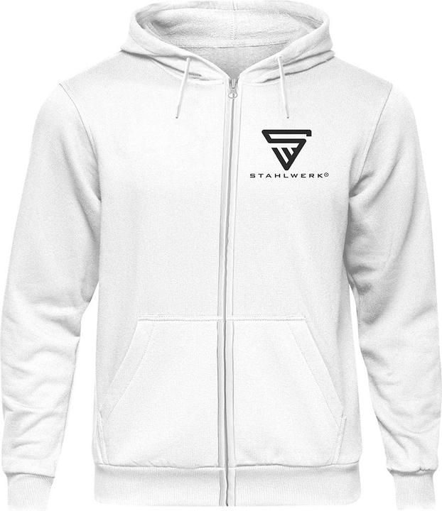 Actual product image Stahlwerk Hoodie Hooded jumper Hoodie with zip White Size XXL (XXL)