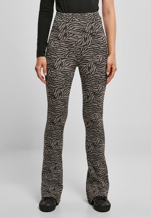 Actual product image Urban Classics Ladies High Waist Zebra Boot Cut Leggings - 14105 (XL)