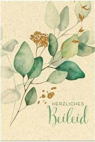 Image du produit Carte de deuil papier à l'herbe Condoléances sincères