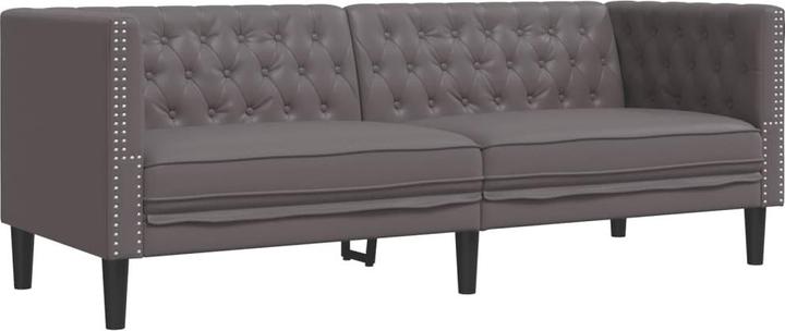 Image du produit VidaXL Canapé Chesterfield 3 places Fauteuil Canapé rembourré Gris Similicuir (Chesterfield)