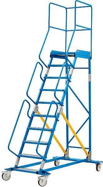Produktbild eurokraft pro Mobile Podestleiter PREMIUM (Plattformleiter, 205 cm)