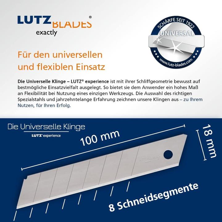 Image du produit Lutz Blades Universal Abbrechklingen-Set (50 Stück, 18mm) (Lame de rechange)