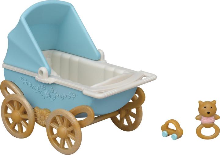 Actual product image Sylvanian Families Chocolate Rabbit Twin Babies & Pram