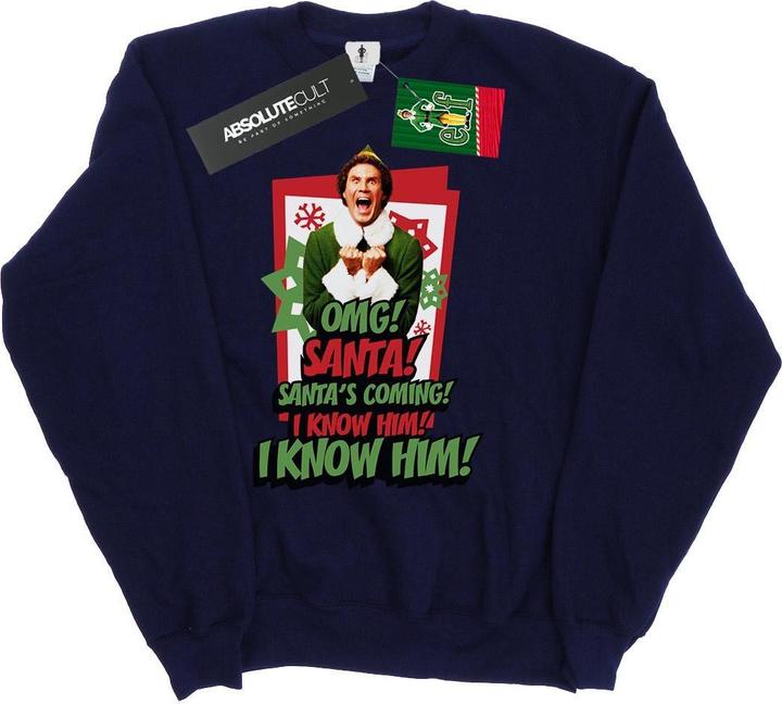 Actual product image Elf Womens/Ladies OMG Santa Sweatshirt (L)