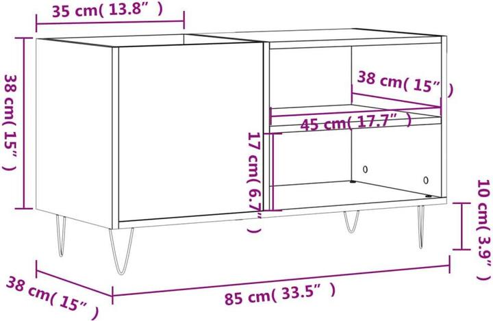 Immagine prodotto VidaXL Plattenschrank Hochglanz-Weiss 85x38x48 cm Holzwerkstoff