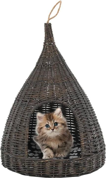 Immagine prodotto VidaXL Franni (60 cm, Grigio (cesto) + bianco e nero (cuscini))