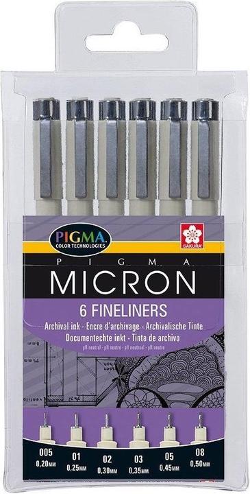 Image du produit Sakura Pigma Micron (Noir, 6 x)