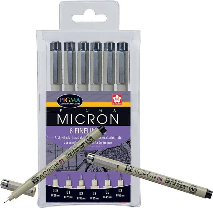 Image du produit Sakura Pigma Micron (Noir, 6 x)