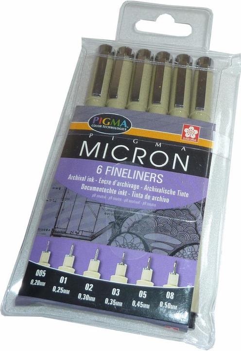 Image du produit Sakura Pigma Micron (Noir, 6 x)