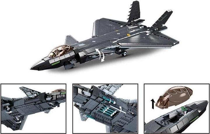 Actual product image Sluban SL96057 - Stealth aircraft J20SS