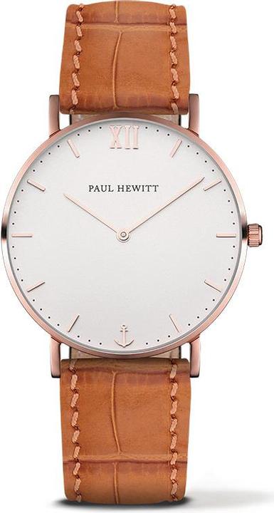 Produktbild Paul Hewitt Sailor Line White Sand Rose Gold Leather Embossed Light Brown (Analoguhr, 39 mm)