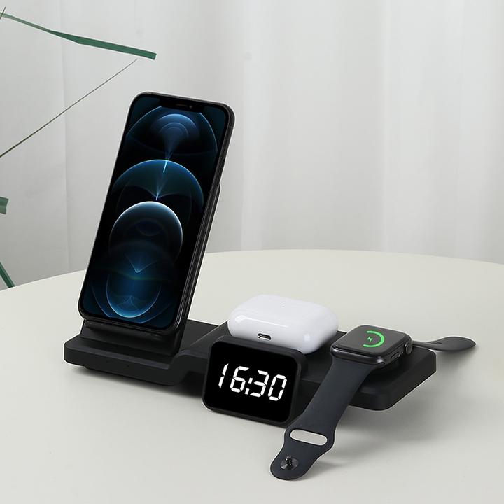 Image du produit Apfelkiste Chargeur Qi Fast Charging Station d'accueil Apple Watch / Smartphone / AirPods (15 W)