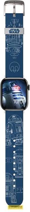 Actual product image Moby Fox Bracelet Smartwatch Star Wars R2-D2 Blueprints 22 mm (22 mm, Stainless steel, Silicone)