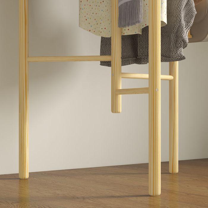 Actual product image Swisshandel24 Clothes rack, space-saving, 5 kg load, 62x52.5x160cm, nature