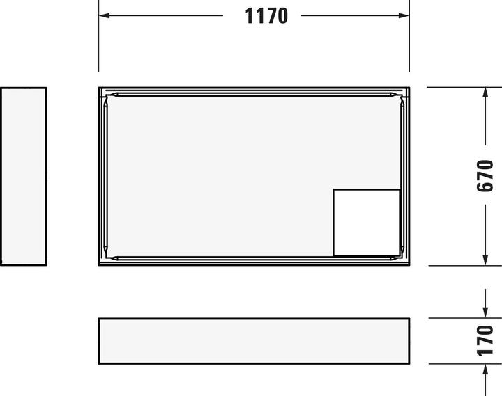 Actual product image Duravit Rectangular shower tray D-CODE with anti-slip, white 1200x700x85mm