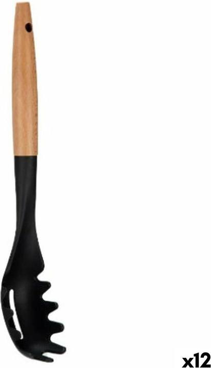 Produktbild Kinvara Spaghettilöffel Schwarz natürlich Holz 6 x 33,5 x 6 cm (12 Stück)