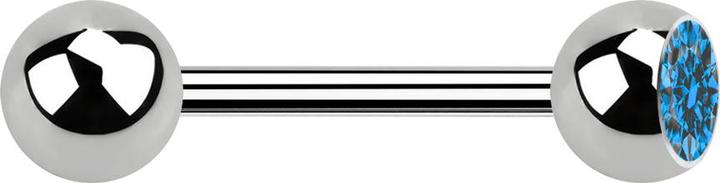 Image du produit Star Piercing Barbell argent avec boule et cristal boule bleu clair (Titane G23, sans laiton)