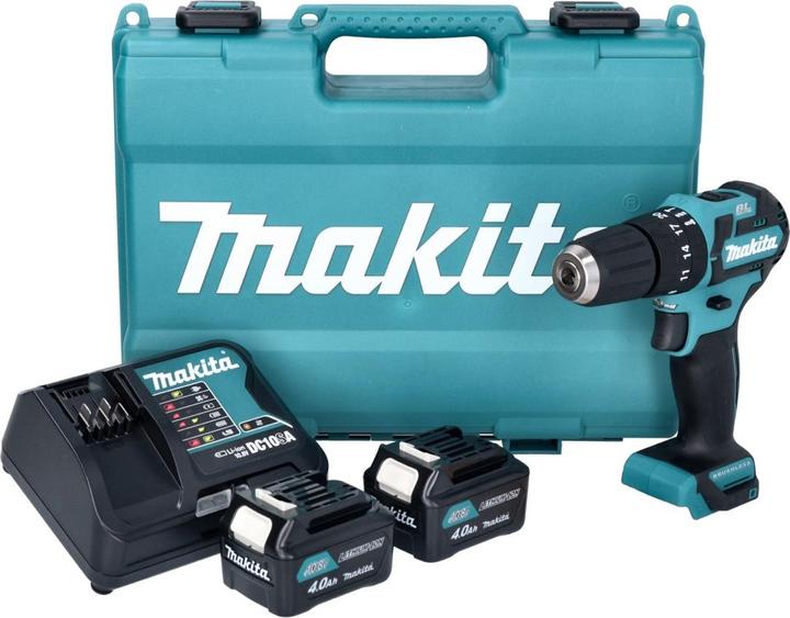 Produktbild Makita HP 332 DSME Akku Schlagbohrschrauber 12 V 35 Nm Brushless + 2x Akku 4,0 Ah + Ladegerät + Koff (Akkubetrieb)