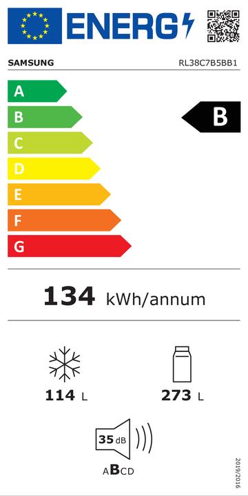 Energy Label Samsung RL38C7B5BB1/EG (EEK: B) (387 l)