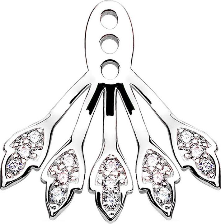 Image du produit Star Piercing Boucles d'oreilles Ear Jacket argent avec cinq feuilles de cristal
