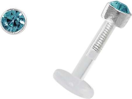 Produktbild Bijouteria Piercing für Lippe/Tragus (Bioplast, Silber 925, Swarovski Kristall)