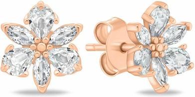Produktbild Brilio Silver - Sparkling gold-plated earrings Flowers EA1064Y