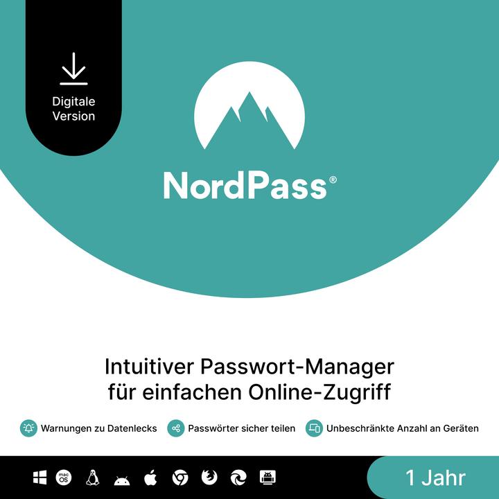 Immagine prodotto NordVPN NordPass Password Manager (6 Utente, 12 mesi)