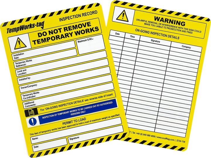 ScaffTag TempWorks-tag-Einsteckschilder