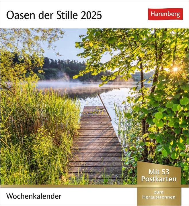 Produktbild Harenberg Oasen der Stille Postkartenkalender 2025 - Wochenkalender mit 53 Postkarten (Harter Einband, Deutsch)