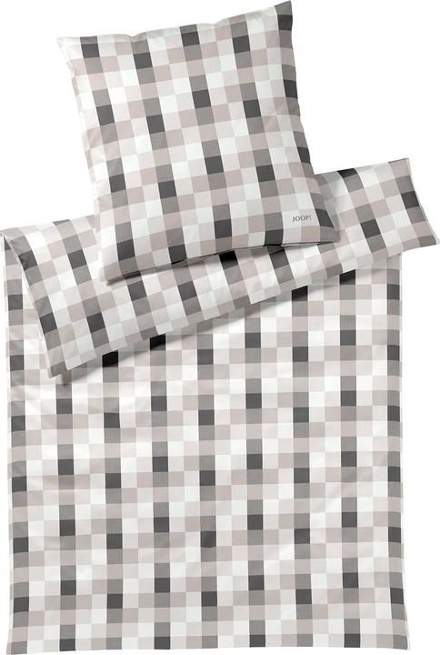 Produktbild Joop! Living JOOP Mako-Satin Bettwäsche Mesh stone (Bettwäsche Set, 155x220 cm + 80x80 cm)