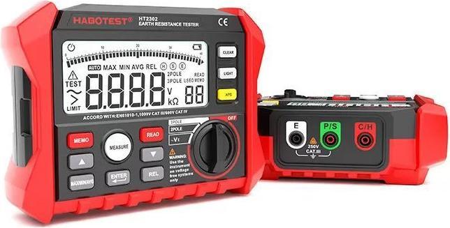 Actual product image Habotest HT2302 Digital Earth Resistance Tester (CAT III)