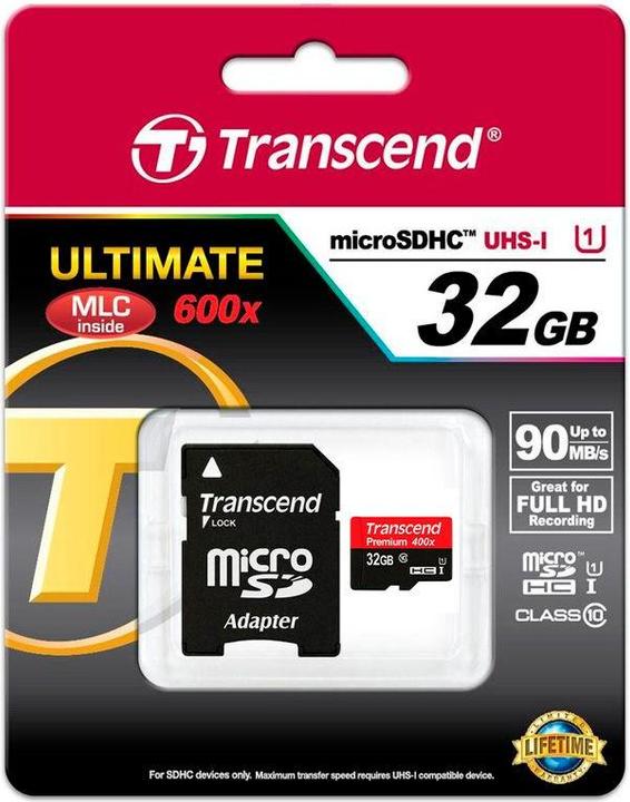 Actual product image Transcend USD300S (32 GB, microSDHC, U1, UHS-I)