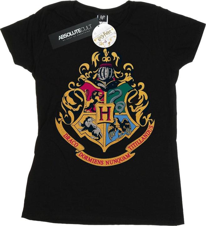 Actual product image Womens/Ladies Hogwarts Crest Gold Ink Cotton T-Shirt (S)