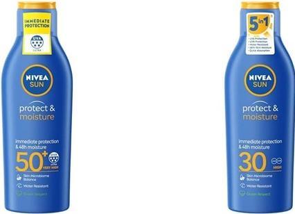 Actual product image NIVEA Sun Protect & Moisture (Suntan lotion, SPF 50, 200 ml, 300 g)