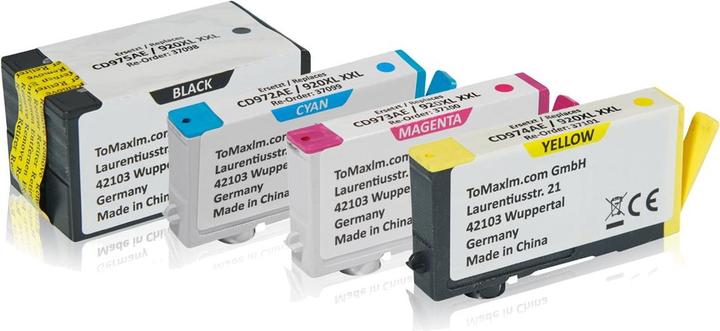 Produktbild Inkadoo Druckerpatronen multipack kompatibel zu HP C2N92AE / 920XL XXL enthält 4x Tintenpatrone (BK)