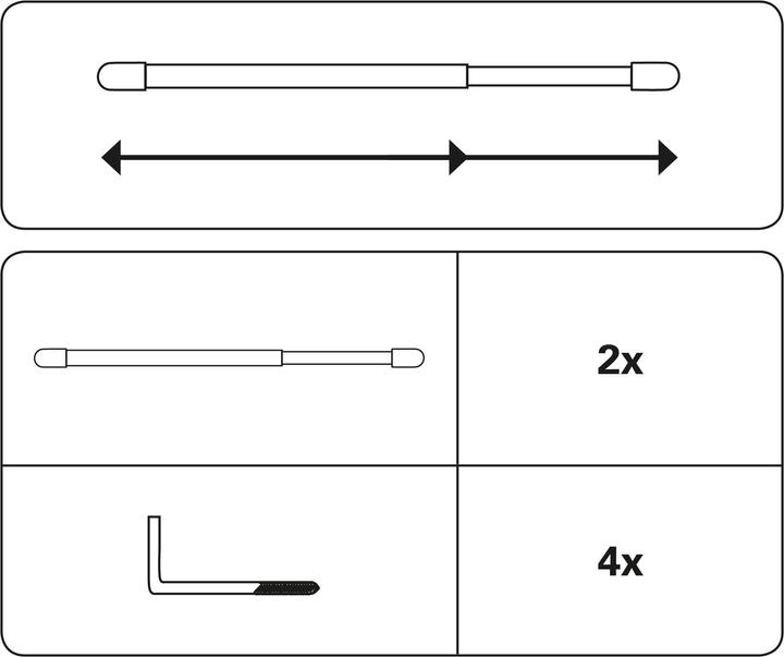 Actual product image Gardinia Display rod 60-100cm