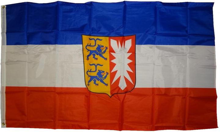 Produktbild trends4cents Flagge Schleswig-Holstein 250 x 150 cm Fahne mit 3 Ösen 100g/m² Stoffgewicht Hissen