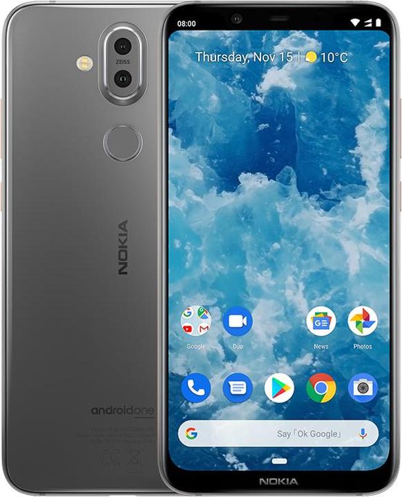 Nokia 8.1 (64 GB, Steel, 6.18", Hybrid Dual SIM, 13 Mpx, 4G)